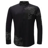 Floral Crystal Shirt BLACK/GUN SILVER